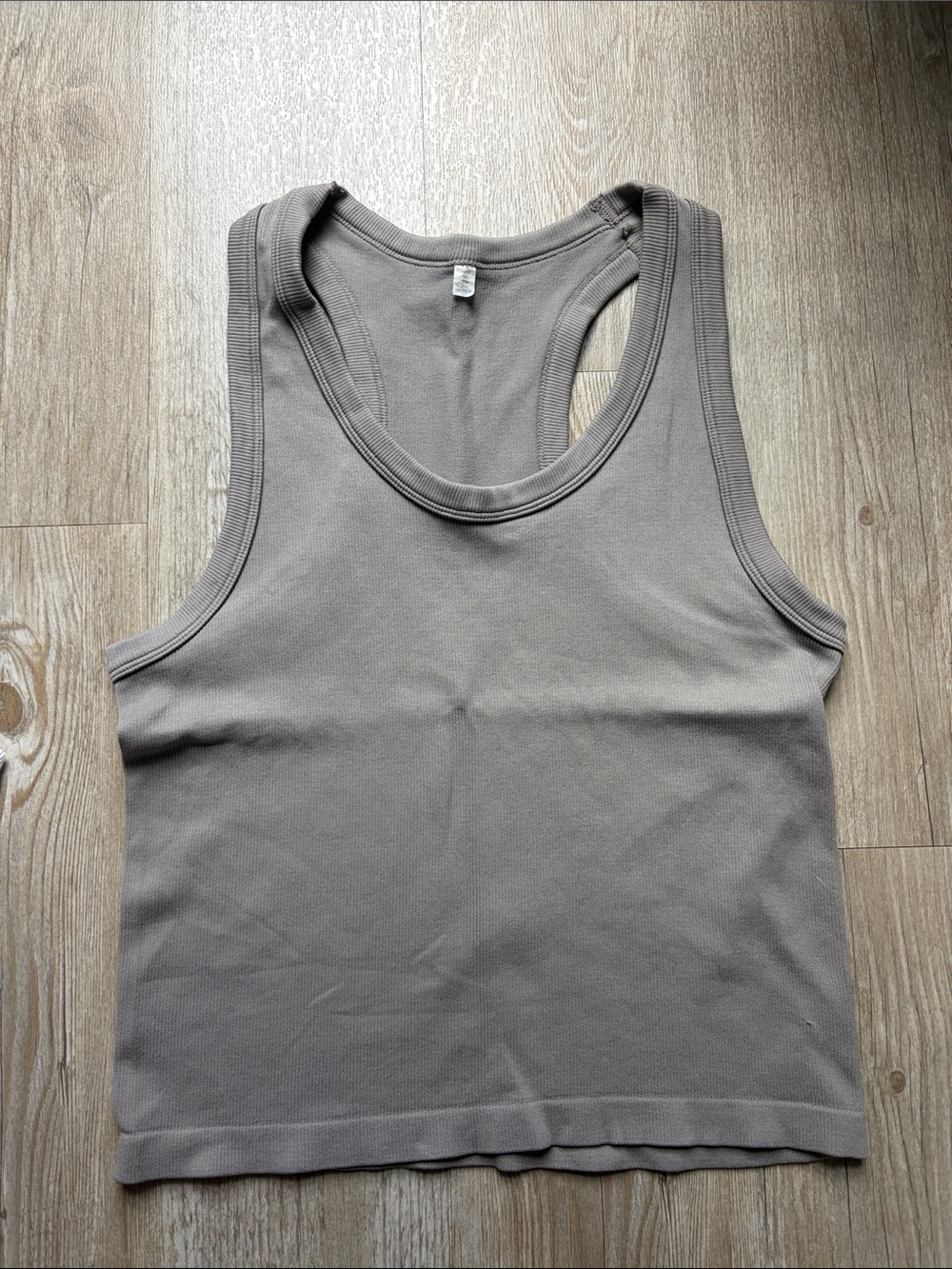 Women’s Ribbed Tank Top Set - White, Beige, Taupe - Picture 2 of 7